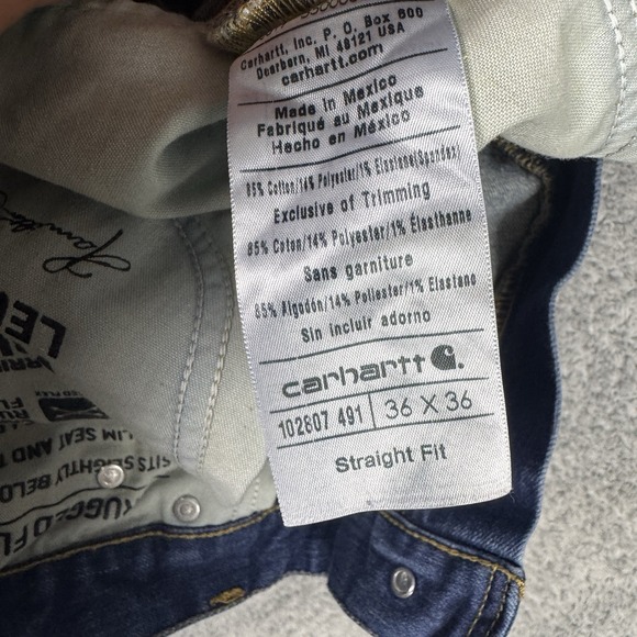 Carhartt Rugged Flex Jeans Mens 36x36 Relaxed Taper Slim Workwear 102807 Utility - Picture 9 of 12